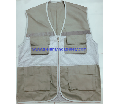 ÁO GHI LÊ PHỐI LƯỚI XAM 3 TÚI